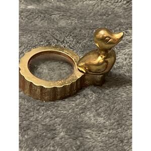 Brass Duck Magnifying Glass Stump   RARE Vintage